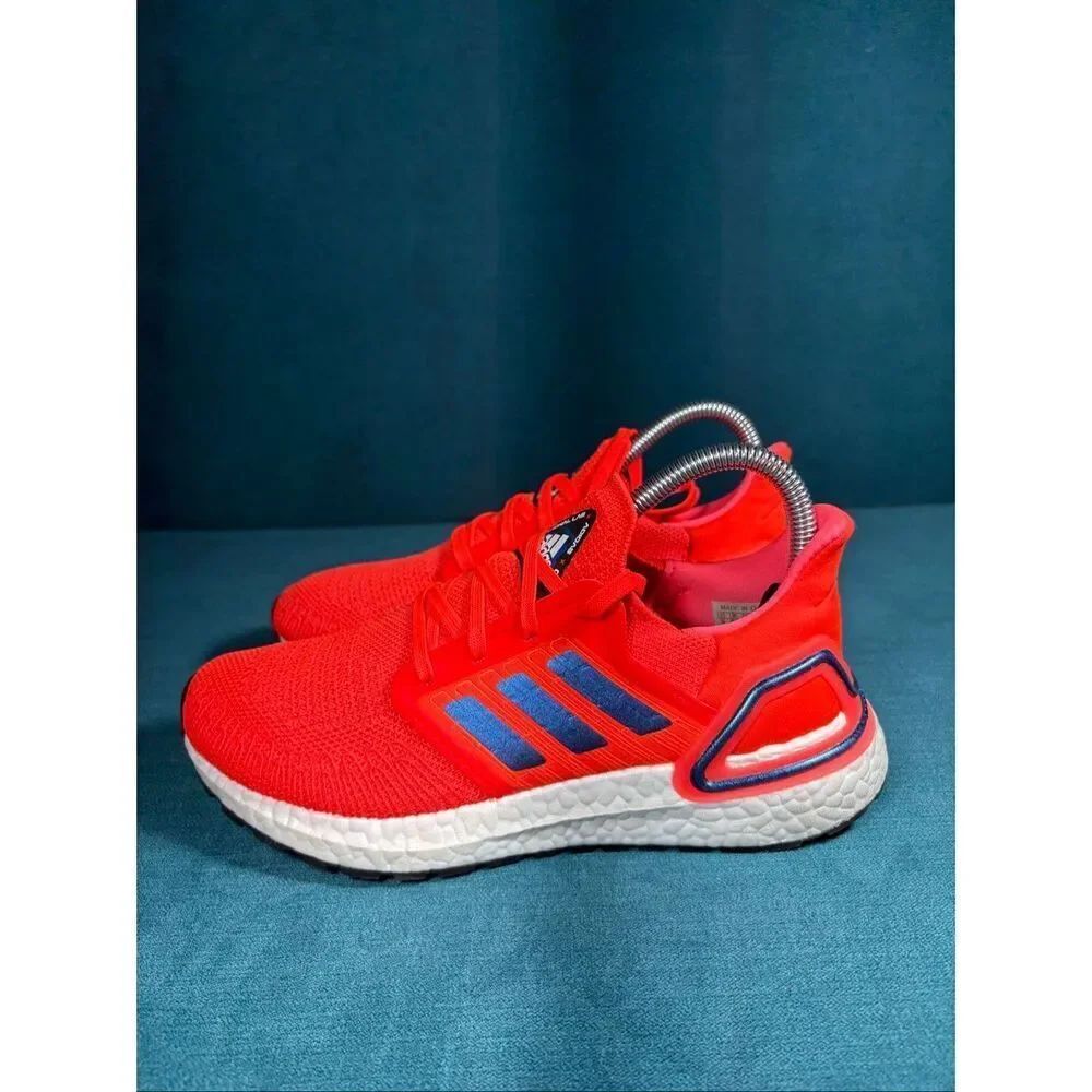 Adidas Ultraboost 20 Solar Red Royal Blue Running Shoes Men’s Size 5 / Women’s S